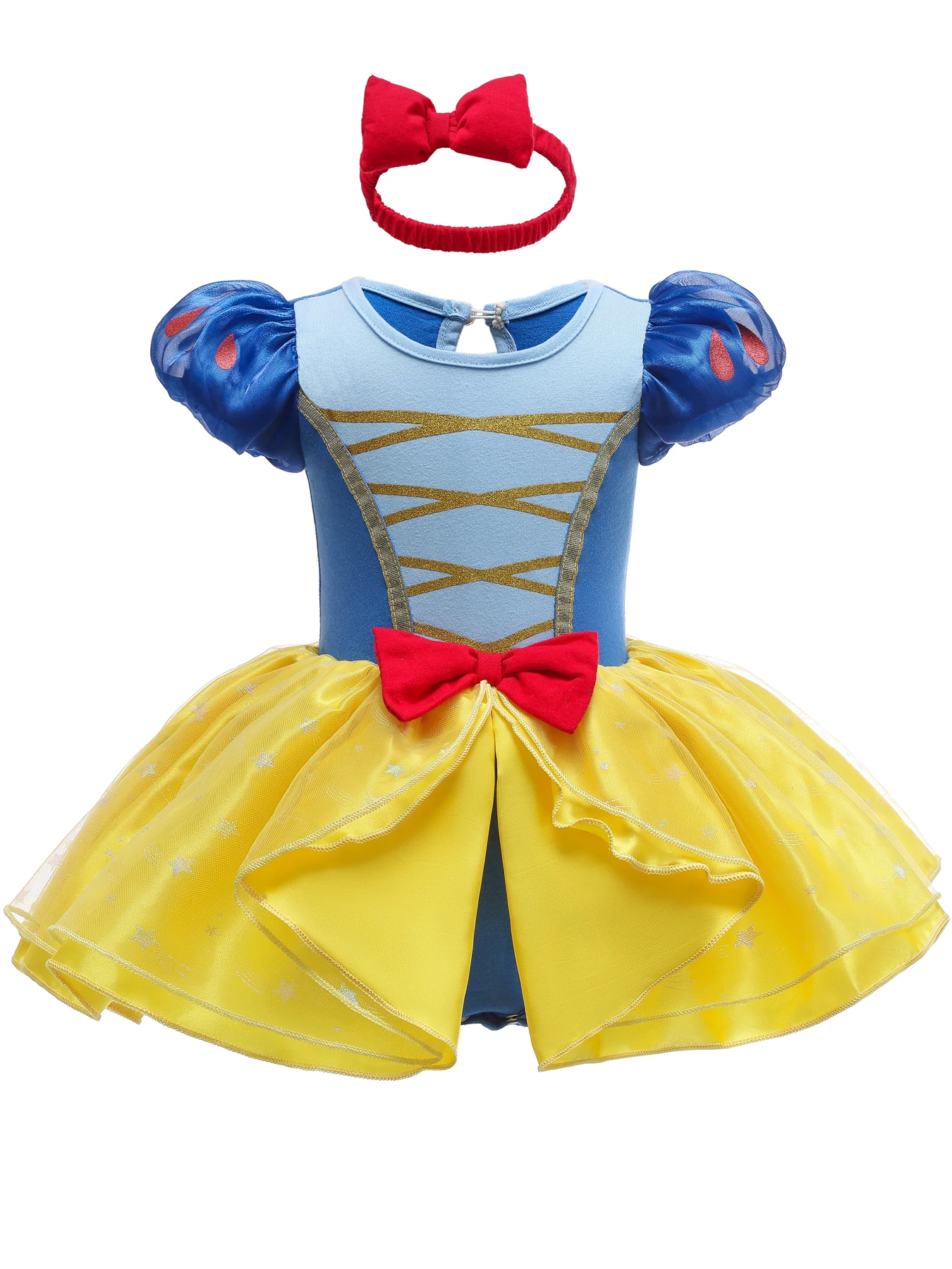 طقم ملابس عيد ميلاد للفتيات الصغيرات مكون من قطعتين بأكمام قصيرة فستان تسلق الأميرة مع توتو باليه وعصابة رأس للأطفال