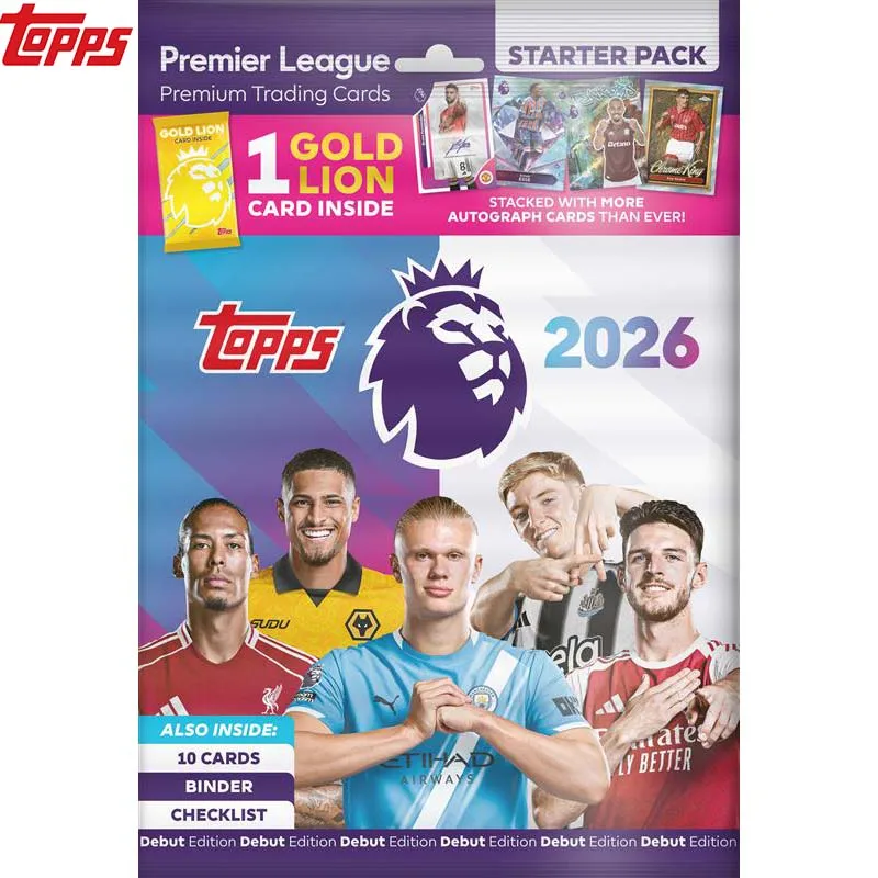 

New Topps 2026 Premier League Debut Edition Standard Starter Pack Limited Game Trading Collection Card FAST SHIPPING
