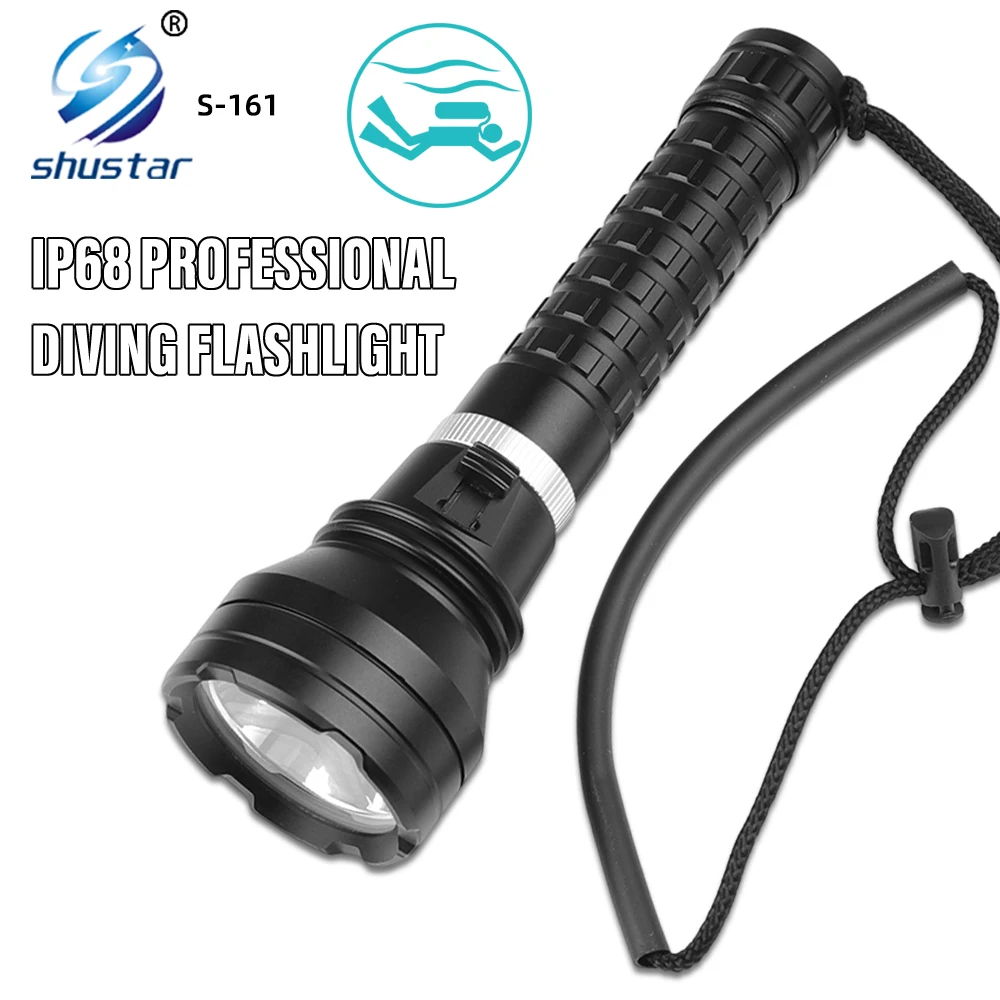 Professional Diving Flashlight IP68 Waterproof Powerful Torch High Power Led Flashlights Diving Depths Up To 100 Meters