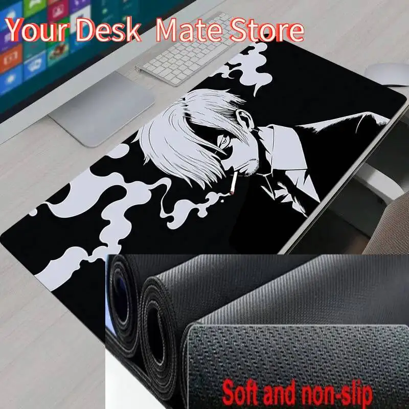 One Piece Sanji Gaming Mauspad Gamer Home Computer HD Mousepad XXL Tastatur Pad Teppich Rutschfeste Büro Mausmatten