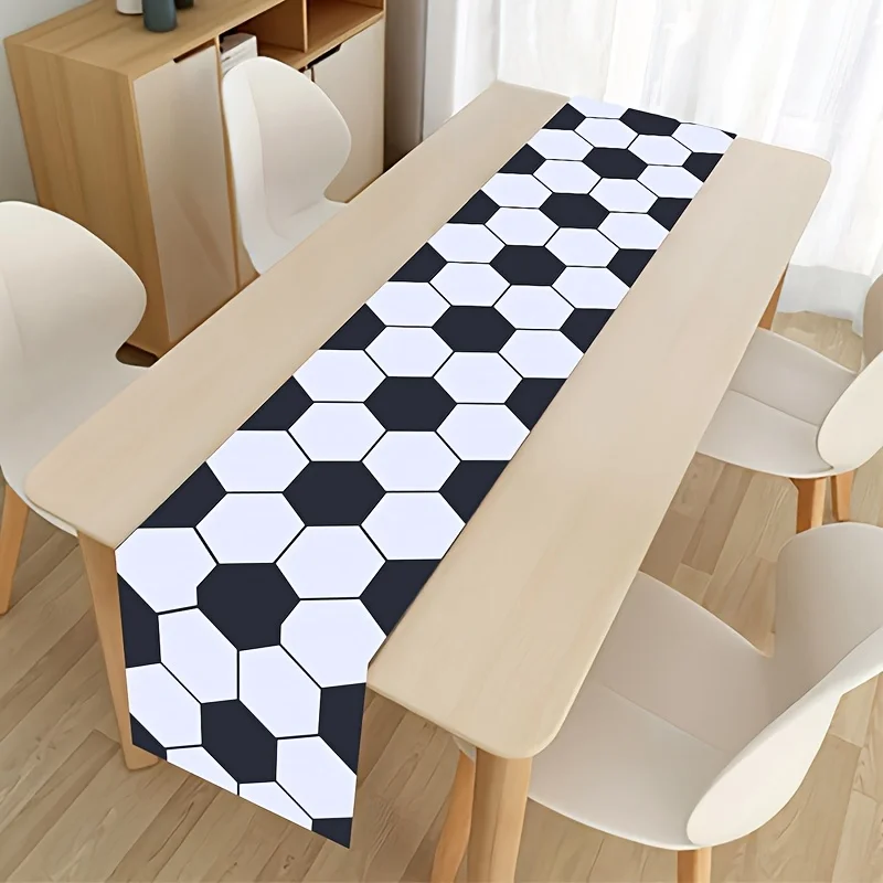 1pc of Football-Themed Table Runner, Measuring 33x183cm Happy Birthday Table Flag Soccer-Themed Party Decoration Tablecloth