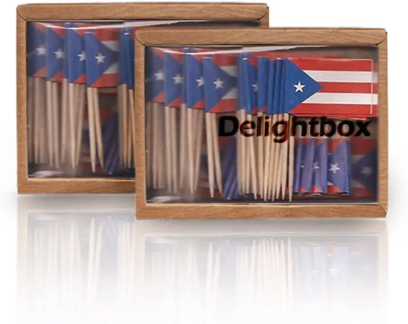 

2 Boxes Mini Toothpick Flags Puerto Rico Cake Decoration for Party Events