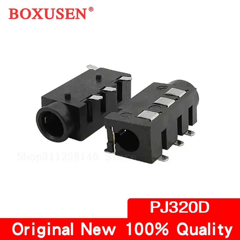 10PCS 3.5 headphone jack audio jack PJ-320D 4 pin SMD MP3 Accessories PJ320D