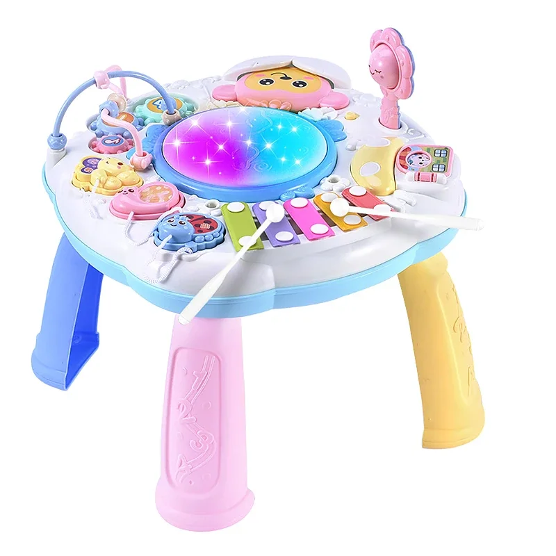 Baby Activity Table Music Box Educational Toys Games For Babies Baby Toys With Music And Lights Interactive Synthesizer Learning