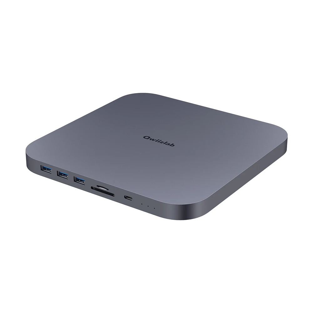 Qwiizlab USB C ハブ Mac Mini M2 M1 デュアルドライブエンクロージャ