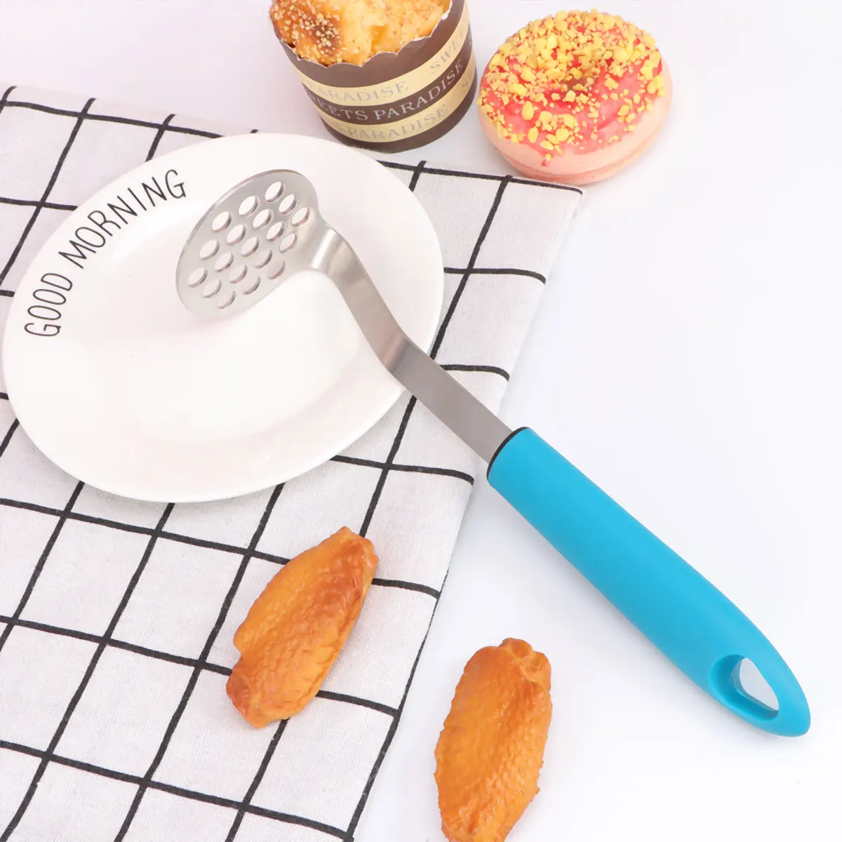 

Crusher Potato Masher Ricer Sainless Steel Squeezer Handheld Presser Kitchen Gadgets