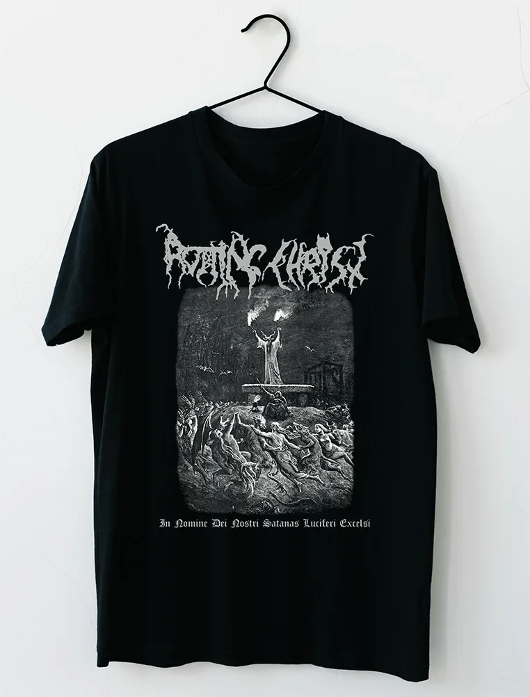 Rotting Christ Metal In Nomine Dei Nostri Satanas Luciferi Excelsi T Shirt S 2XL long or short sleeves