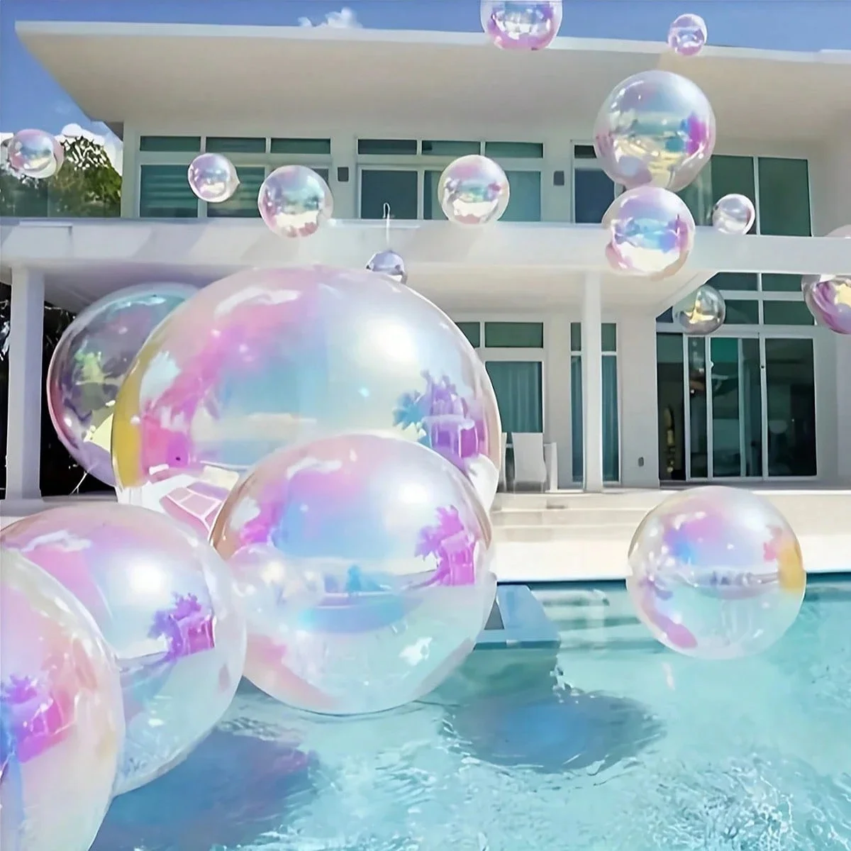 3/5 Stück 22 Zoll metallische holografische Folienballons mit 4D-Effekt, geeignet für Geburtstagsfeier, Junggesellenabschied, Verlobung, W – Detail 3