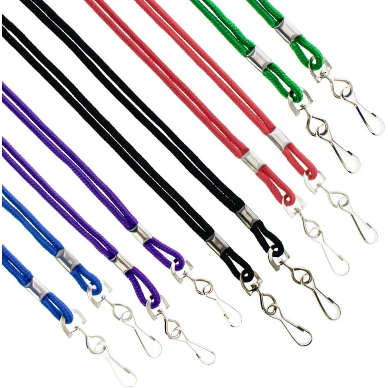 

10 Pack - Premium Round ID Badge Holder Neck Lanyards for Badges and Name Tags - 36 in Non-Breakaway Heavy Duty Rope Cord