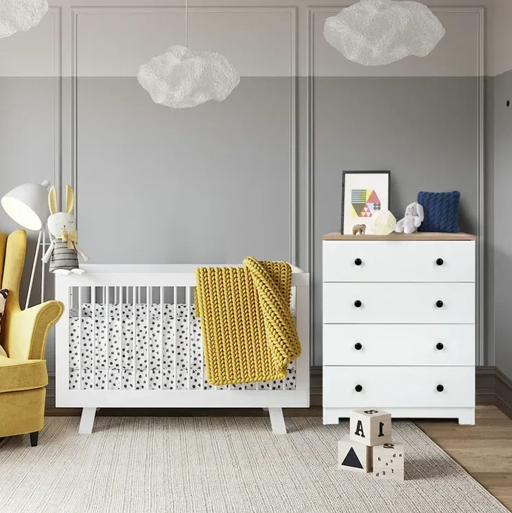 

# 4 Drawer 25.2'' W Two Accent Dresser New Style Chest Of Drawers Storage Cabinet Bedroom Furniture #