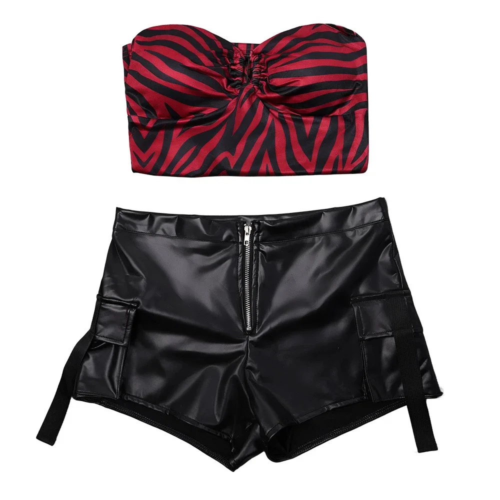Horror Movie Obsession Nikki Cosplay Costume Women Red Top Pants Full Set Halloween Carnival Party Outfit Movie Disguise Suit