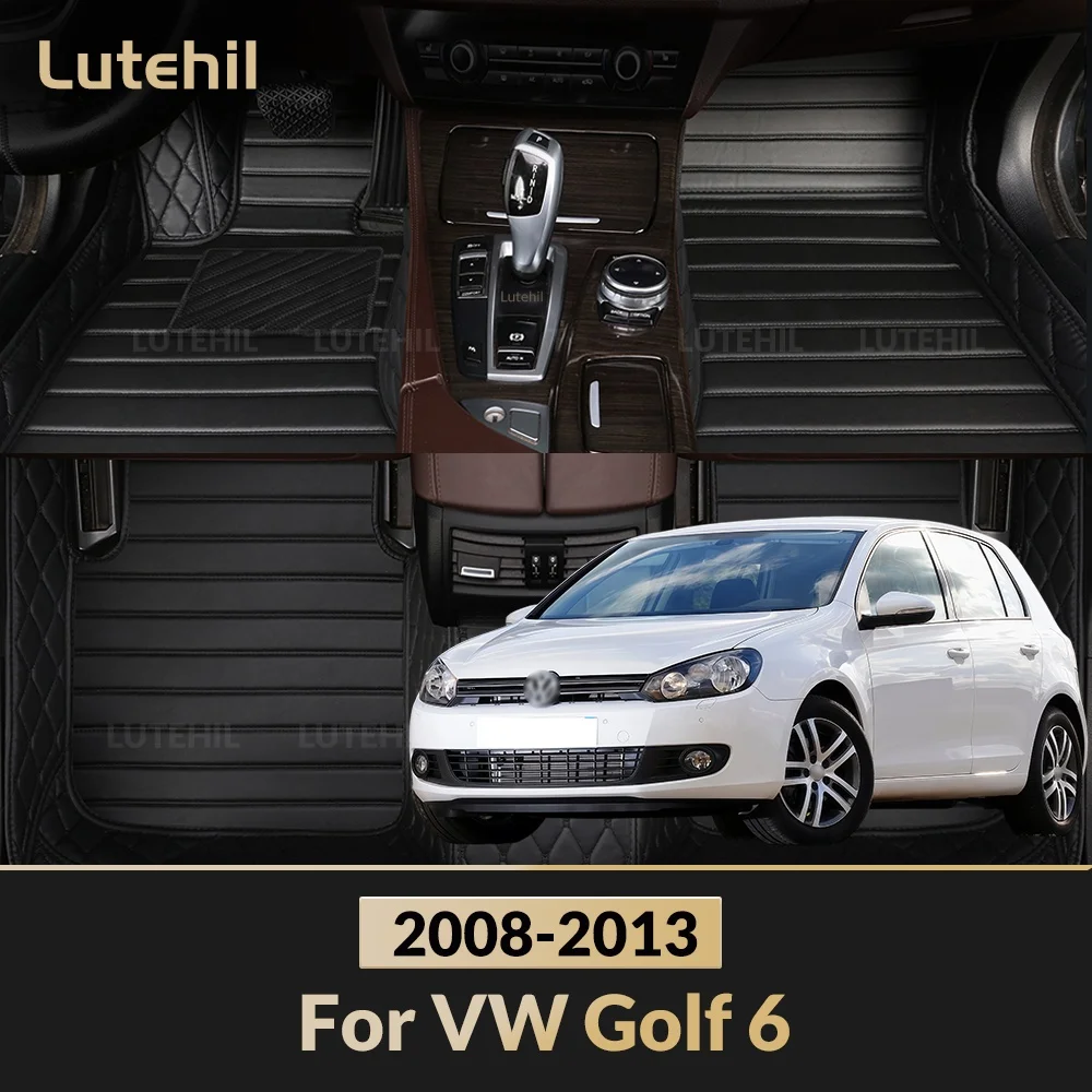 For VW Golf 6 2008-2013 Car Floor Mats All Weather Carpet Cover Floor Liners Interior Protector Accessories