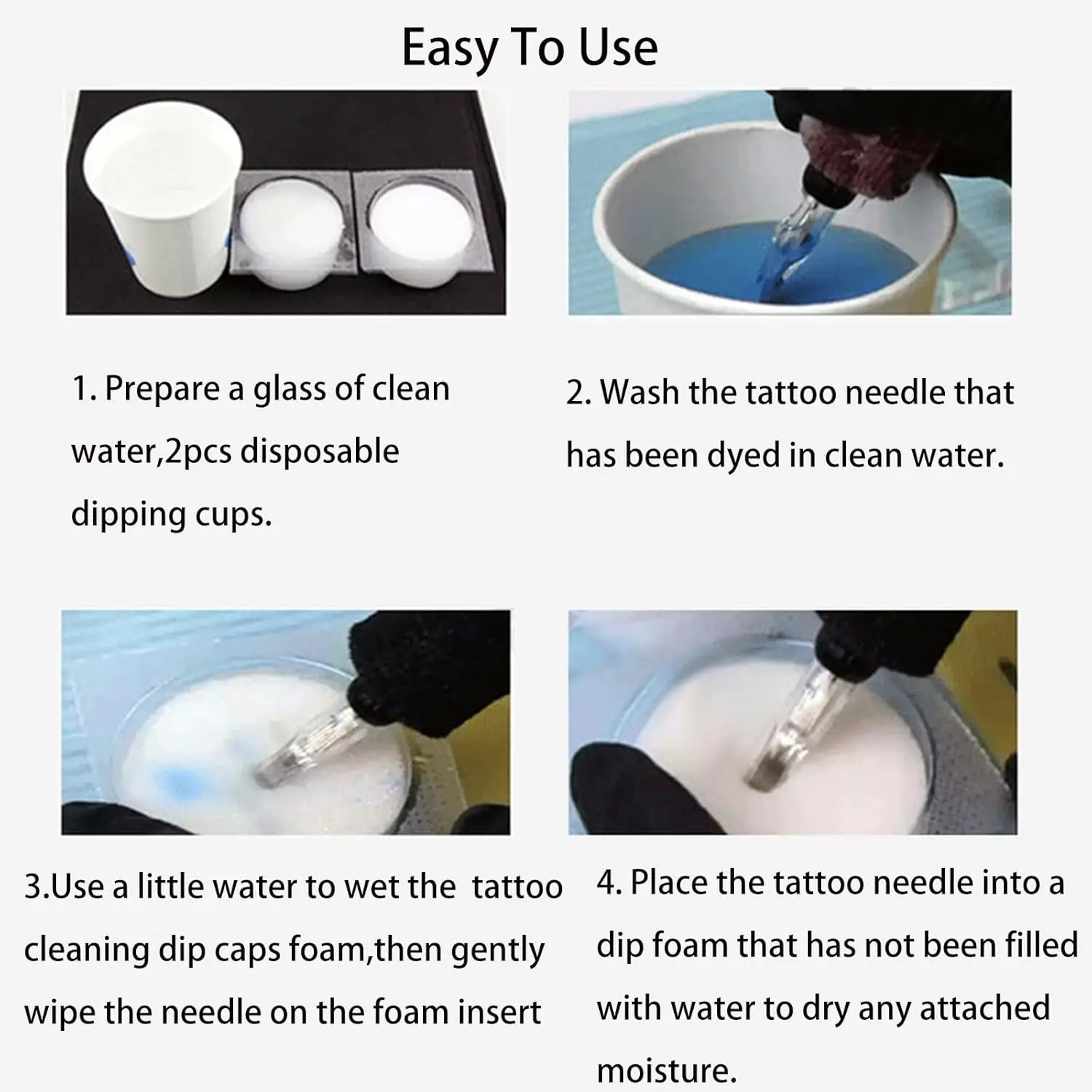 24 قطعة إبرة الوشم القابل للتصرف تنظيف الإسفنج كوب تراجع رغوة معقمة تراجع كوب تلميح شطف لوازم الوشم النظيف اكسسوارات #6