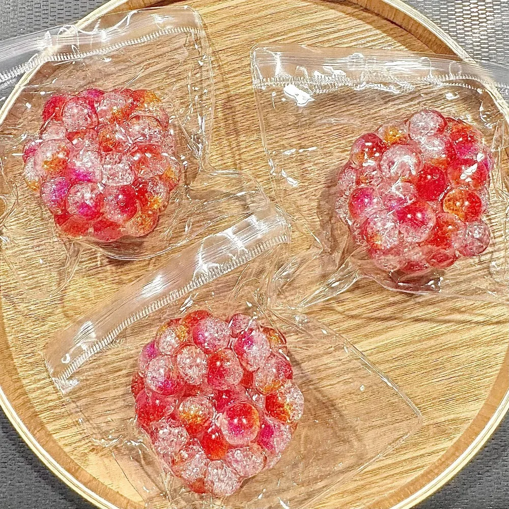 Squishy Colored Beads Stress Ball Sensory Toys for Adults Kids, Anxiety Relief Fidget Toys Squeeze Balls for ADHD Autism Focus