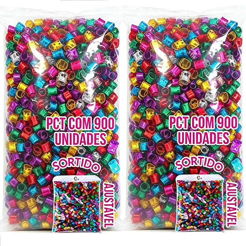 500pcs Gold Silver Dreadlock Hair Rings Cuff Clips Hair Braids Colorful Dirty Braids Beads Hairpin Jewelry Hair Accessories