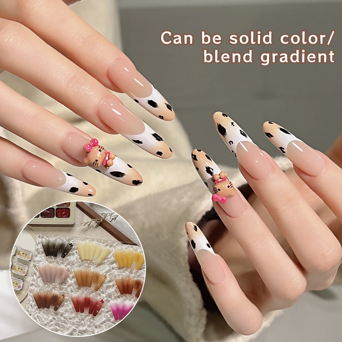 MORDDA 9-colors The new Tea Horse Ancient Road patter glue smudges canned high saturation popular semi-solid nail polish glue