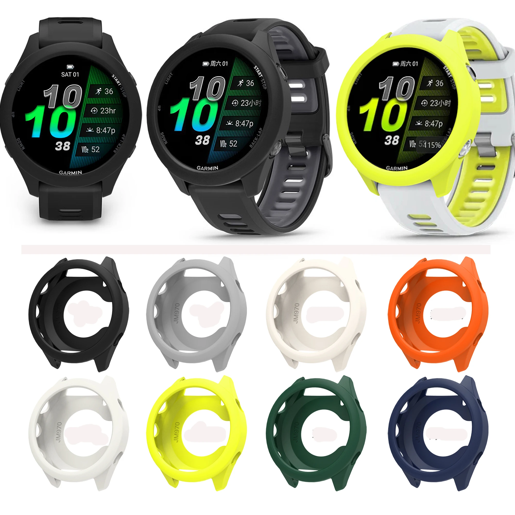 

Hollow Protective Bumper Shell For Garmin Forerunner970 Smart Watch Strap Soft Soft Silicone Case Accessories