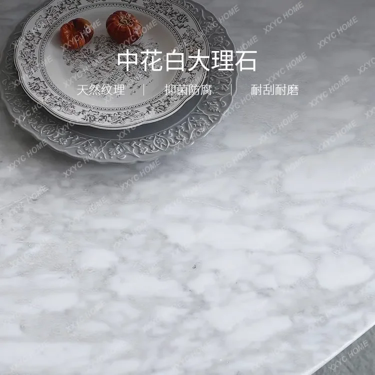 JTulip oval medieval retro light luxury simple marble dining table