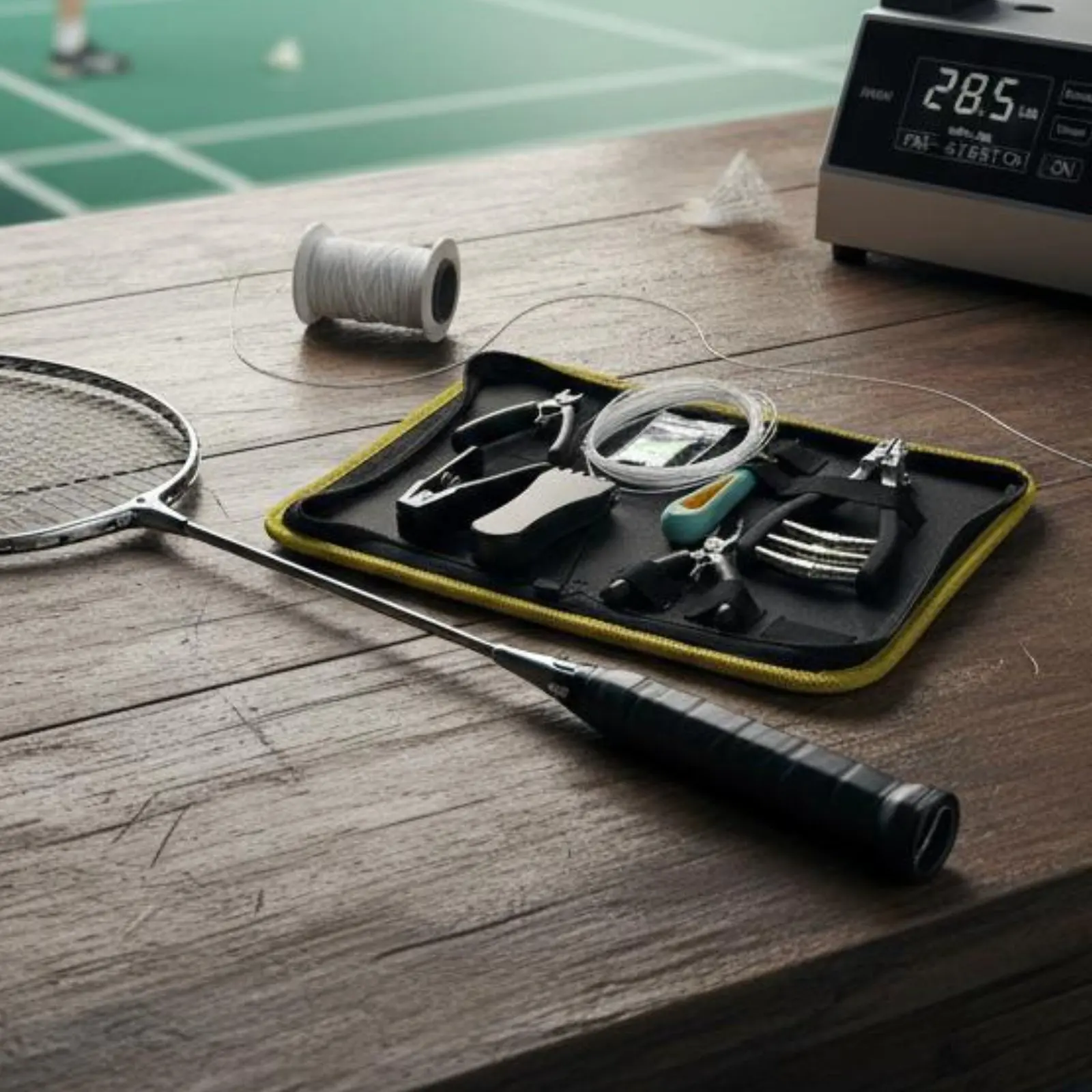 

Badminton Racket Stringing Tool Kit Portable Racket Stringing Tool Set Flying Clamp and Awl Kit User-Intuitive for Home Use