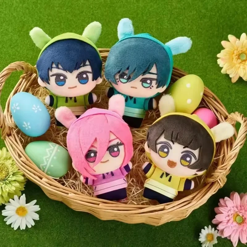 Bandai Original 10cm Blue Lock Bunny Vol.1 & Vol.2 Isagi Yoichi Nanase Cute Doll Keychain Pendant Fluffy Maumet Collectible Toy