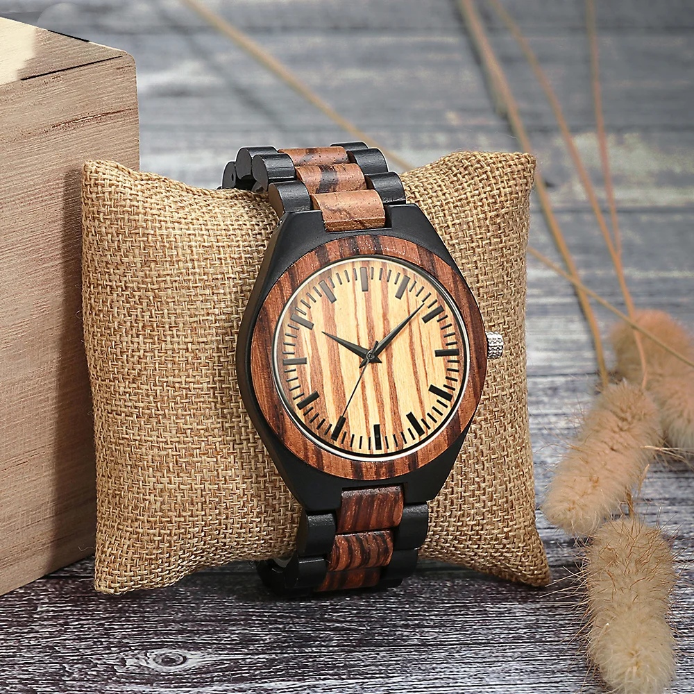 Orologio da polso personalizzato per uomo orologi di lusso cronografo in legno al quarzo scatola per regali per lui Dropshipping personalizzato