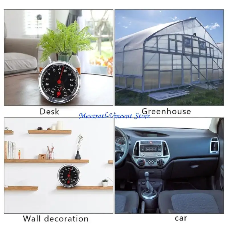 A70F Round Climate Meter for Indoor Monitoring and Car Interior Use