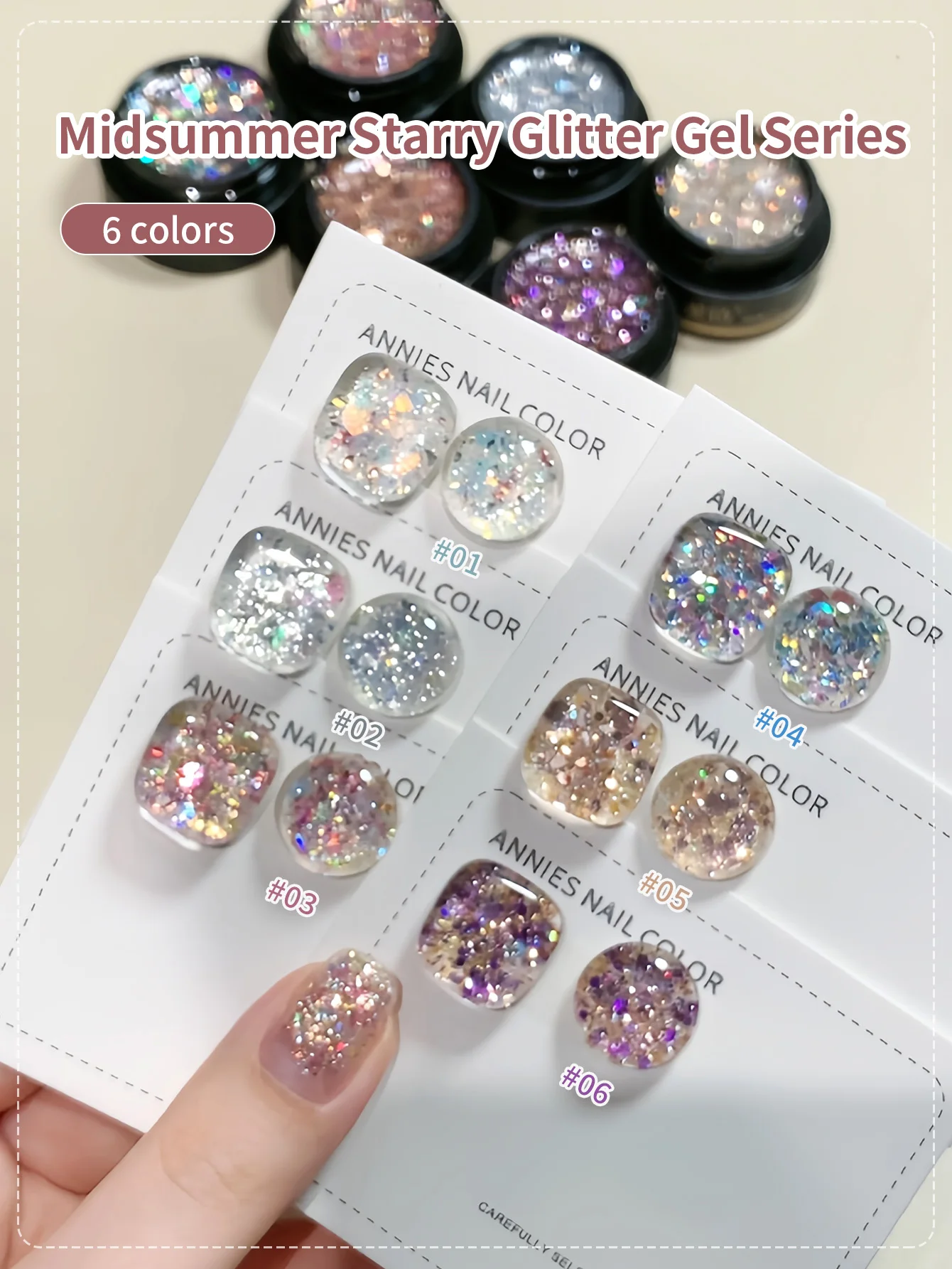 Chrome Platinum Glitter Nail Polish,Sparkly Shiny UV LED Soak Off six Colors Gel Polish Kit Home DIY Manicure Nail Salon Varnish