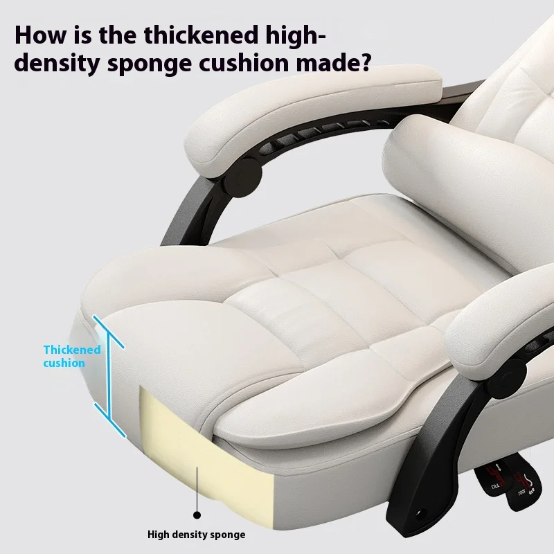 Silla de oficina ergonómica de diseño moderno para uso doméstico Respaldo cómodo para sentarse durante mucho tiempo Hecho de material de cuero sintético