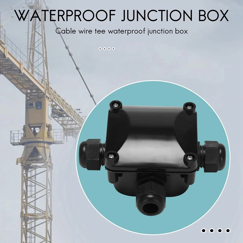 Box Waterproof IP68 External Electrical Junction Box 3 Way Cable Connector Outdoor for 5.5mm-10.2mm (Pack of 8)