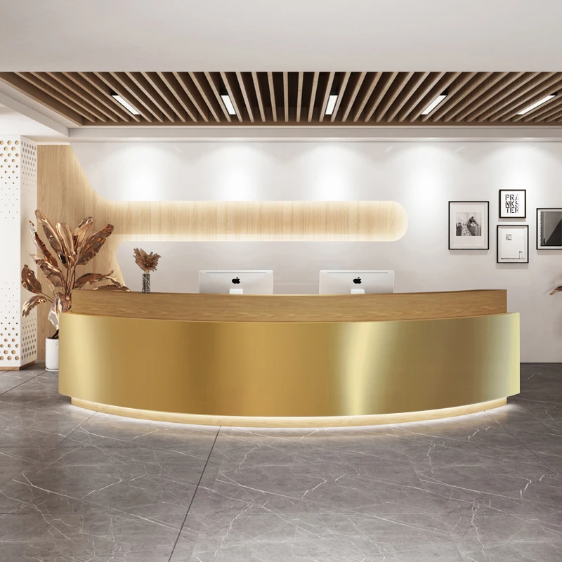 Luxury Standing Reception Desk Counter Storage Salon Writing Reception Desk Computer Scrivania Con Cassetti Office Decoration