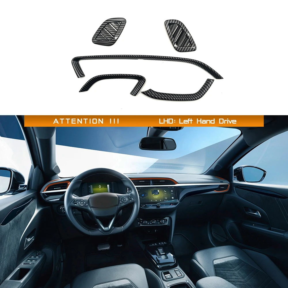 Convient pour Opel Corsa conduite à gauche sortie de climatisation avant de voiture cadre de ventilation ca revêtement d'habillage intérieur de voiture décoratif