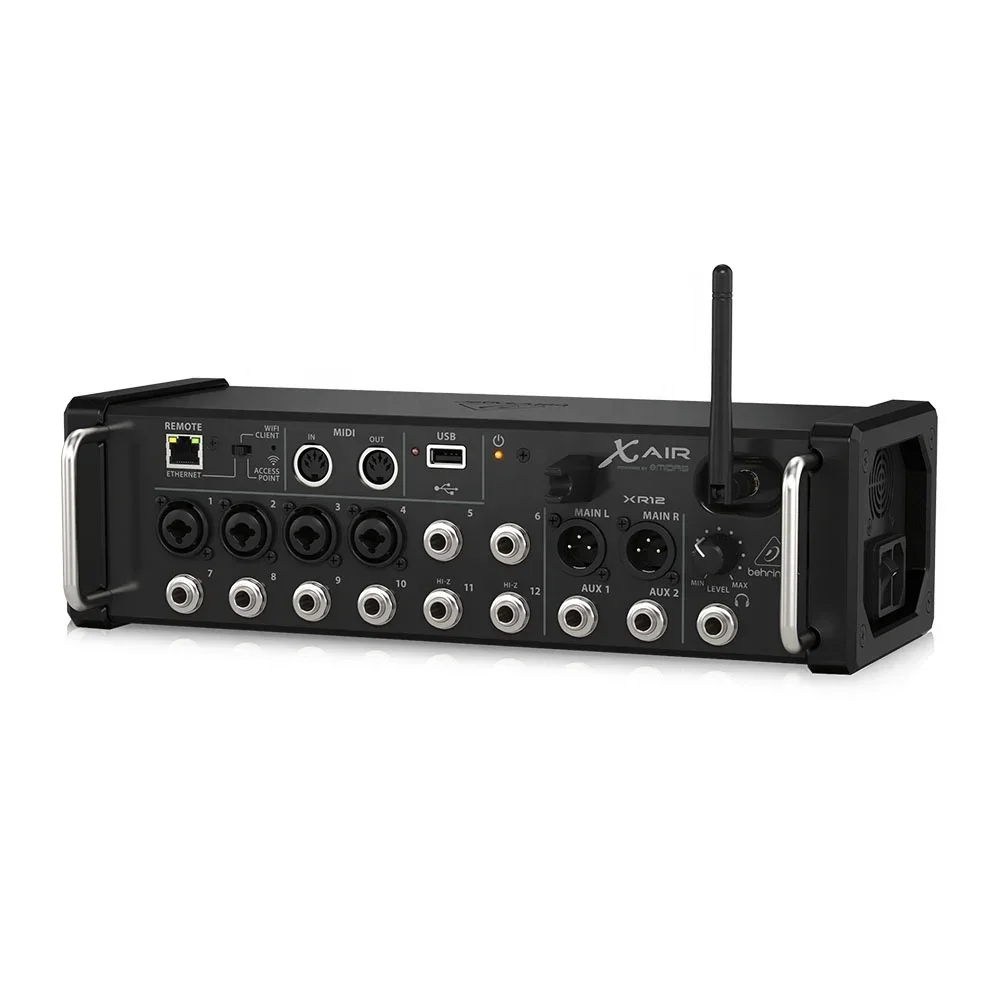 Behringer X AIR XR12 Digital Mixer 12-Channel Pa Systems Mini Rack Mixer With Integrated Wi-Fi Router & Midas Preamps