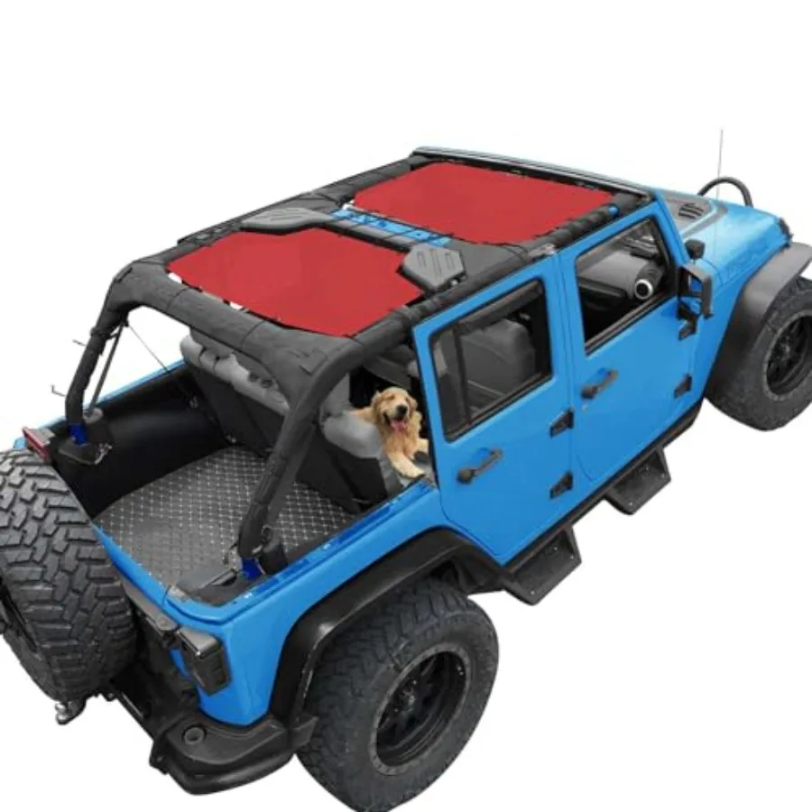 

Солнцезащитный козырек JK Sun Shade Top, совместимый с Jeep Wrangler 4-дверный (2007-2018), накидка на люк, защита от УФ-излучения, шума и ветра, цвет вишня