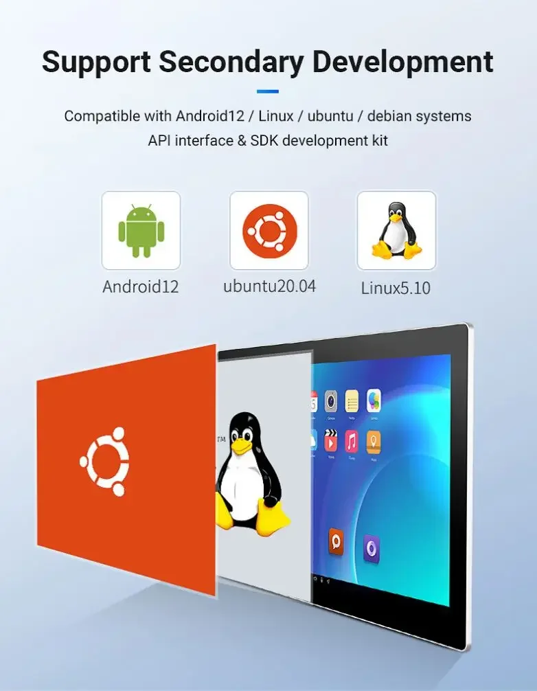 Super Slim Industrial Android 12 Touch Panel Pc Industrial Embedded Ip65 Waterproof All-In-One Touchscreen Computer