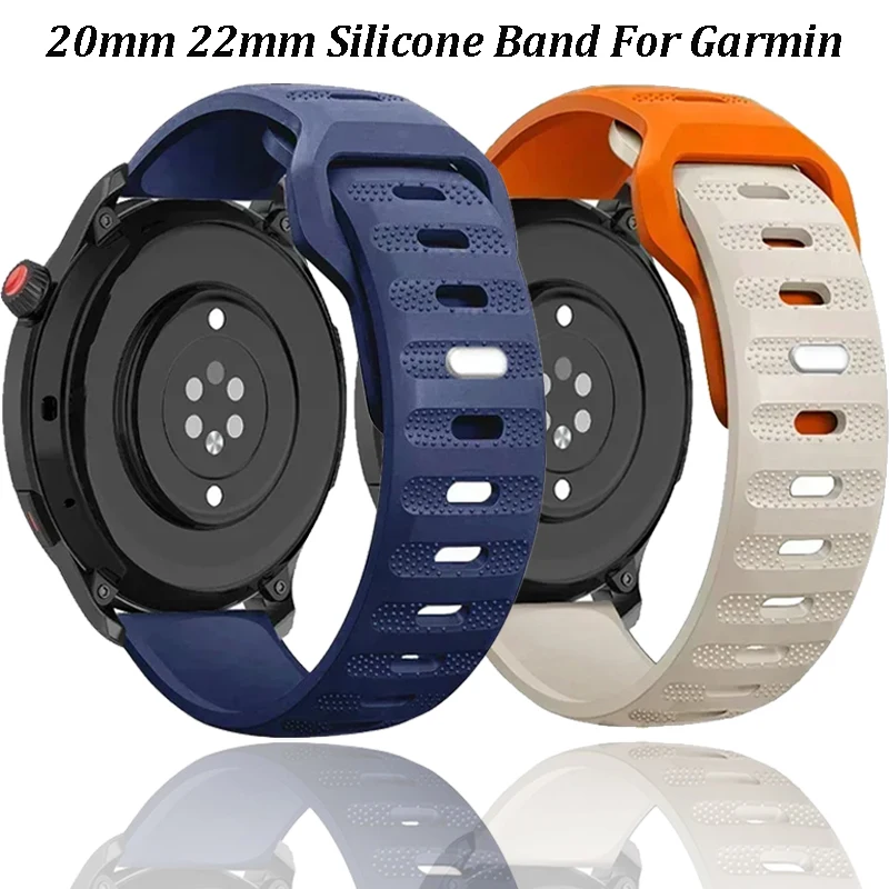 20 mm 22 mm Silikonband für Garmin Vivoactive 6 5 Active 6 5 Sport Atmungsaktives Armband für Garmin Forerunner 970 570 165 265 965 55