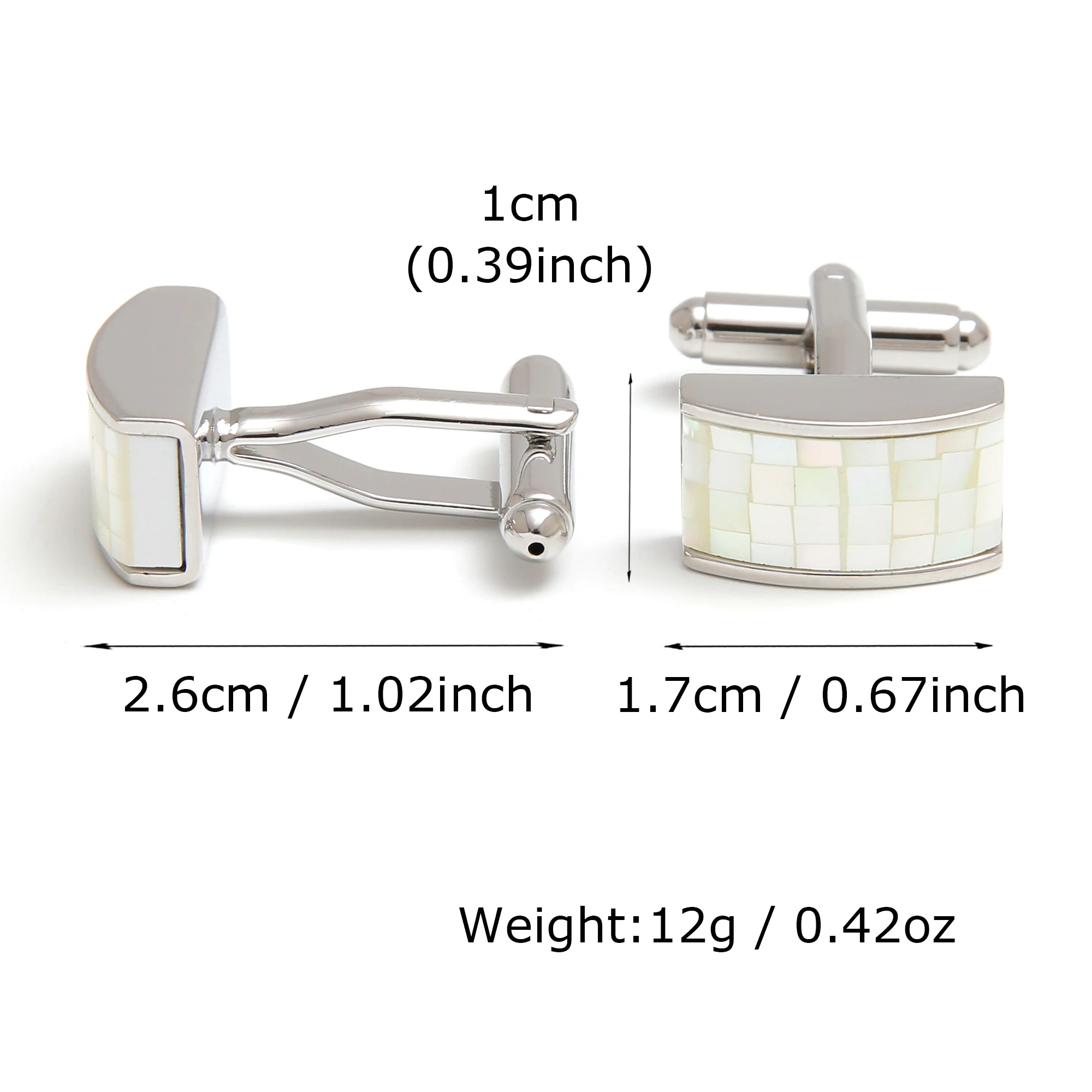 TOMYE Cufflinks for Men XK24041 Cute Mother of Pearl Brass Dress Shirt Cuff Links Jewelry Gift for Dad Husband Groom