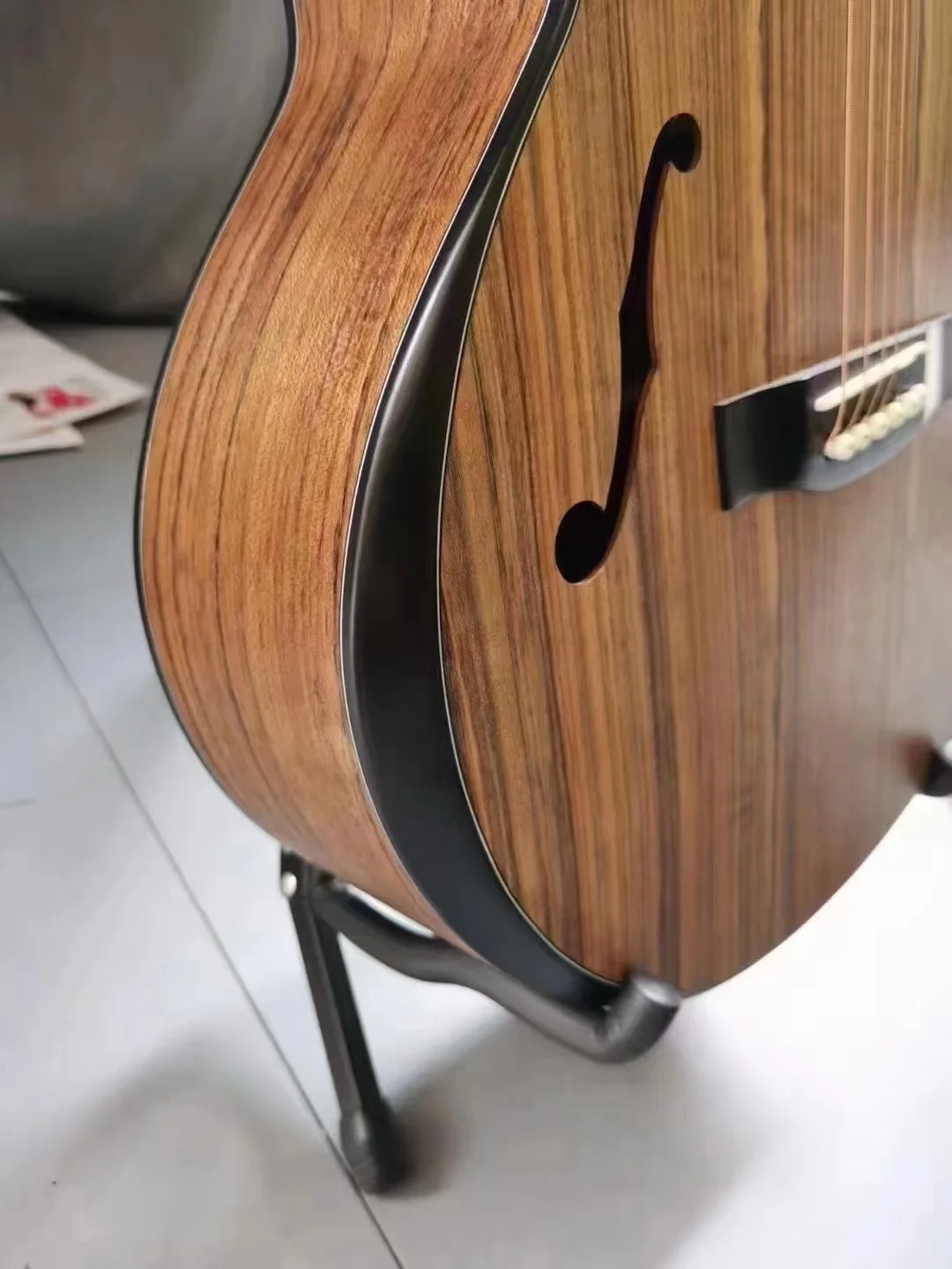 Guitar Walnut Electric Steel-String 41 Inches Bucket Jazz F Hole Guitarra 6 Strings Folk Pop Guitars Install Pickup