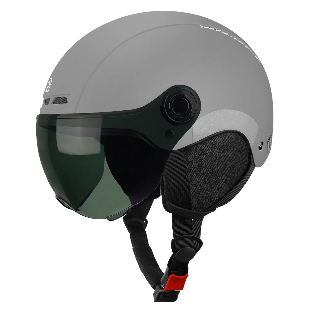 PEMILA Fahrradhelm mit Schutzbrille, Objektiv, Gehörschutz, reflektierender Aufkleber, Fahrradhelm, MTB, Rennrad, E-Bike, Fahrradhelm für Erwachsene