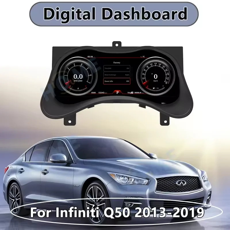 12.3-inch LCD Odometer for Infiniti Q70 2013-2019 Interior Retrofit Kit  Digital Dashboard Linux System