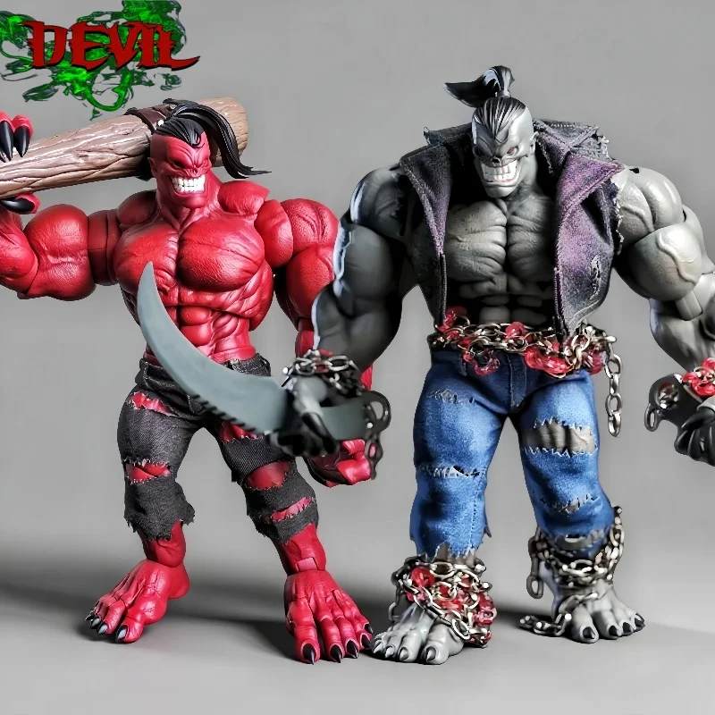 

В наличии 1/12 Axytoys Devil Axy-D001 Deluxe Version Фигурка красного и серого цвета с аксессуарами Модель мышц Игрушки в подарок