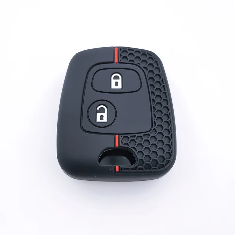 Siliconen Auto 2 Knop Klep Case voor Peugeot 106 107 206 207 307 Citroen C1 C2 C3 C4 XSARA PICASSO voor Toyota AYGO Protector