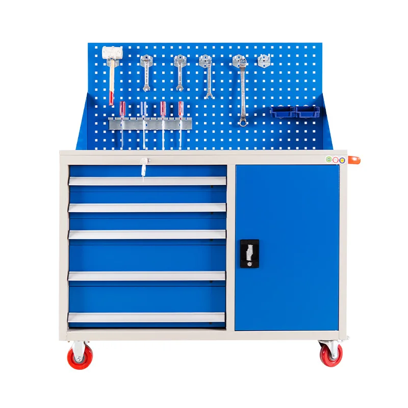 Low MOQ 2-layer 8 Drawers Tool Box Roller Cabinet Black Rolling Tool Cart with Lockable Drawers for Workshop Garage Tool Storage