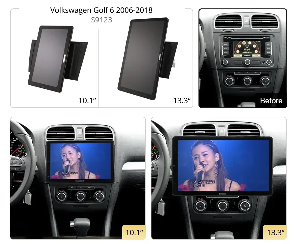 1920*1080 Nano Ownice Android10.0 for Volkswagen Golf 6 2006-2018 Car Radio Video Audio 13.3'' Rotatable 360 6G 128G Tesla Style