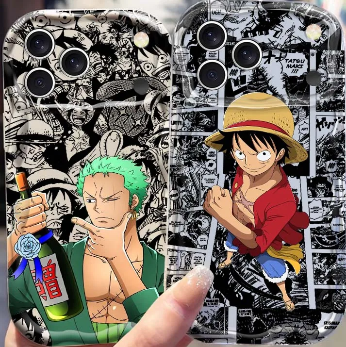 

Anime One Piece Luffy Zoro For Apple iPhone 17 16 16E 15 14 13 12 11 XS X Pro Max Plus Wave Oil Cover Soft Funda Phone Case