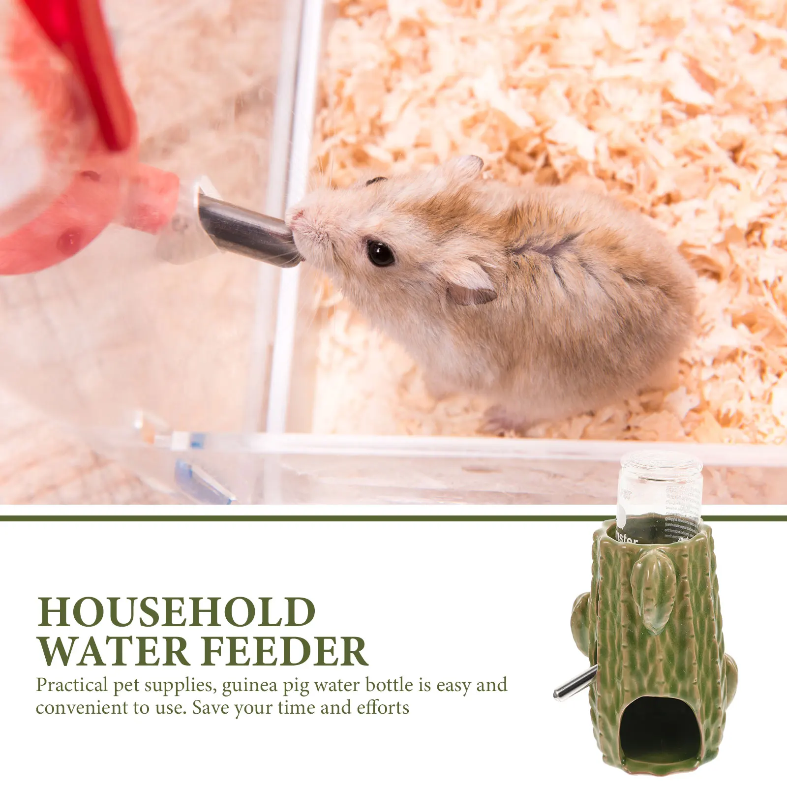 

1Set Vertical Hamster Waterer Beautiful Decor Cage Friendly Fully Washable No Harm Premium Materials Guinea Pig Feeder