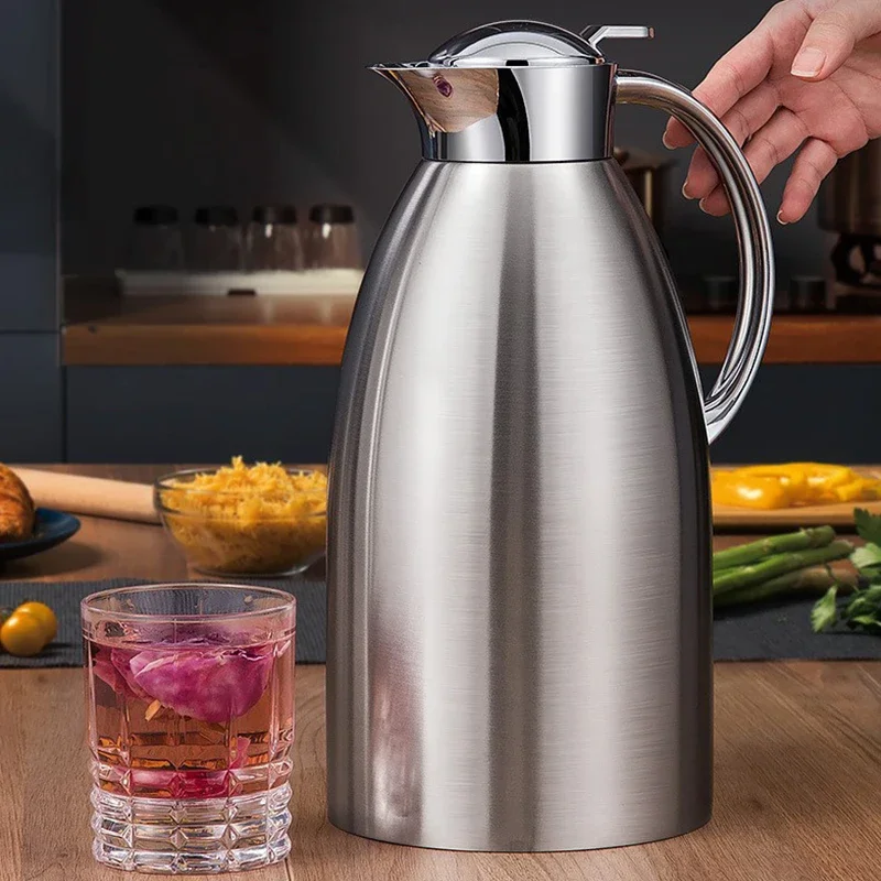 2L Double Layer Stainless Steel Thermal Flask Home Insulation Bottle Super Insulation Pot for Tea Coffee Hot Water Jug
