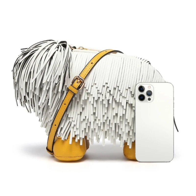 Practical Crossbody Bag Dog Shaped PU Leather Handbag Functional Shoulder Purse Perfect for Fashion Forward Individual