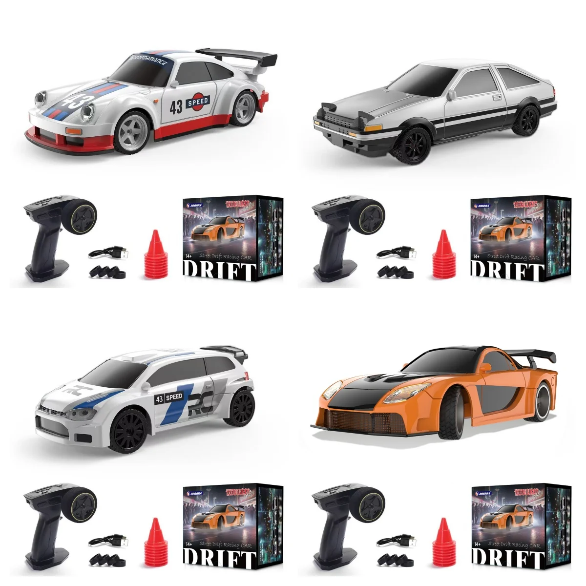

1:43 Scale Remote Control Car With Lighting And Four-Wheel Drive Full Proportion Mini Drift Vehicle For Indoor Play Boys Toy