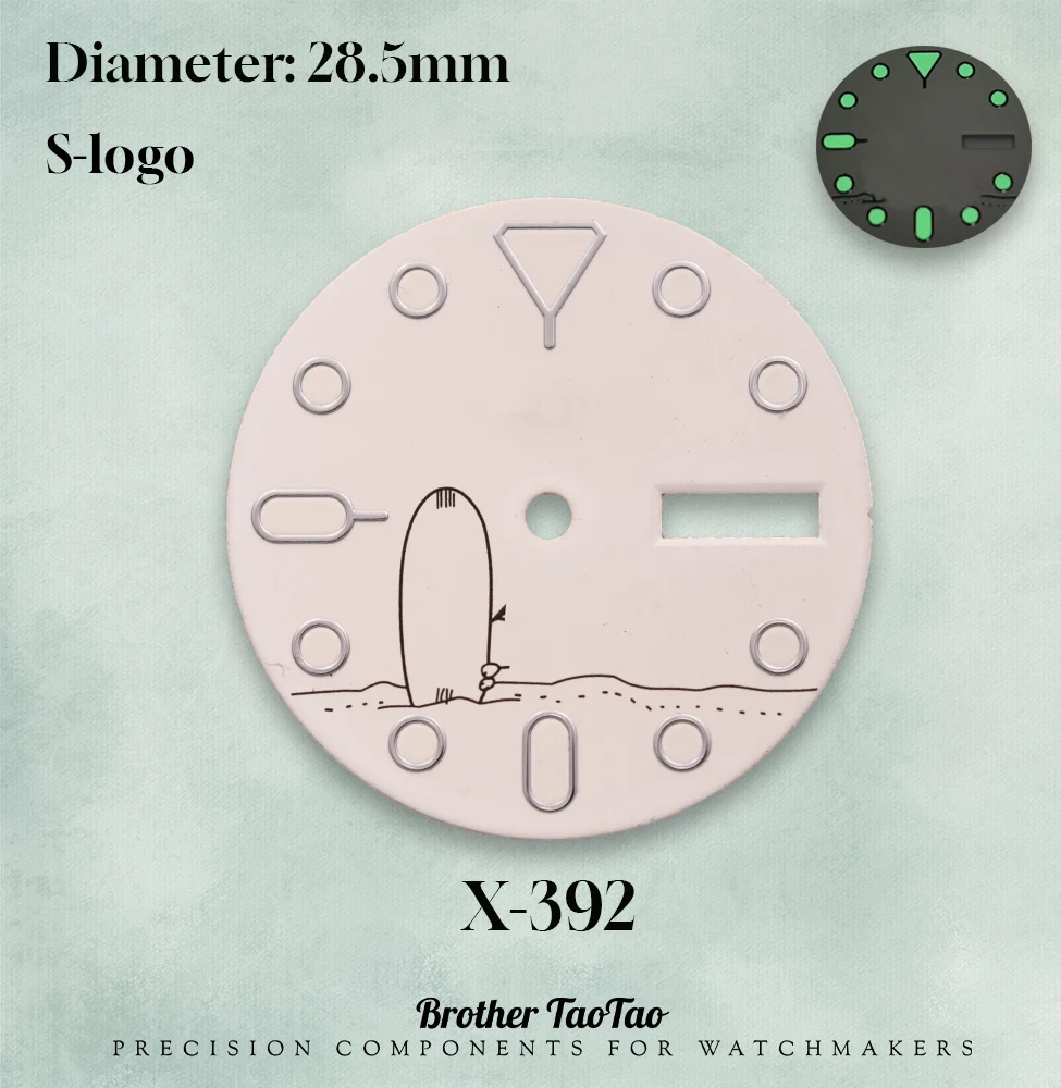 Men‘s Watch Modification Contrast Knight Dials 28.5mm for NH35/NH36 Movements | with S Logo - Watch Modification Accessories