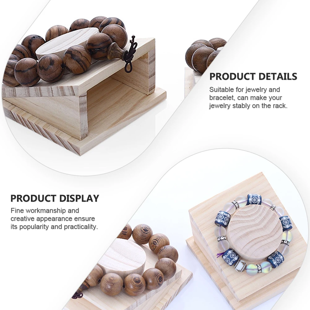 

Solid Wood Jewelry Display Stand Bracelet Holder Storage Rack Elegant Simple Design Natural Wood Decor ganizer for Bracelets